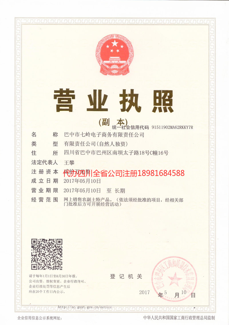 西充西充七岭电子商务有限责任公司