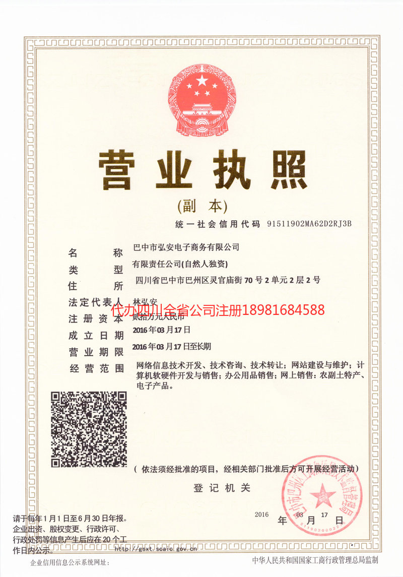 西充西充宏安电子商务有限公司