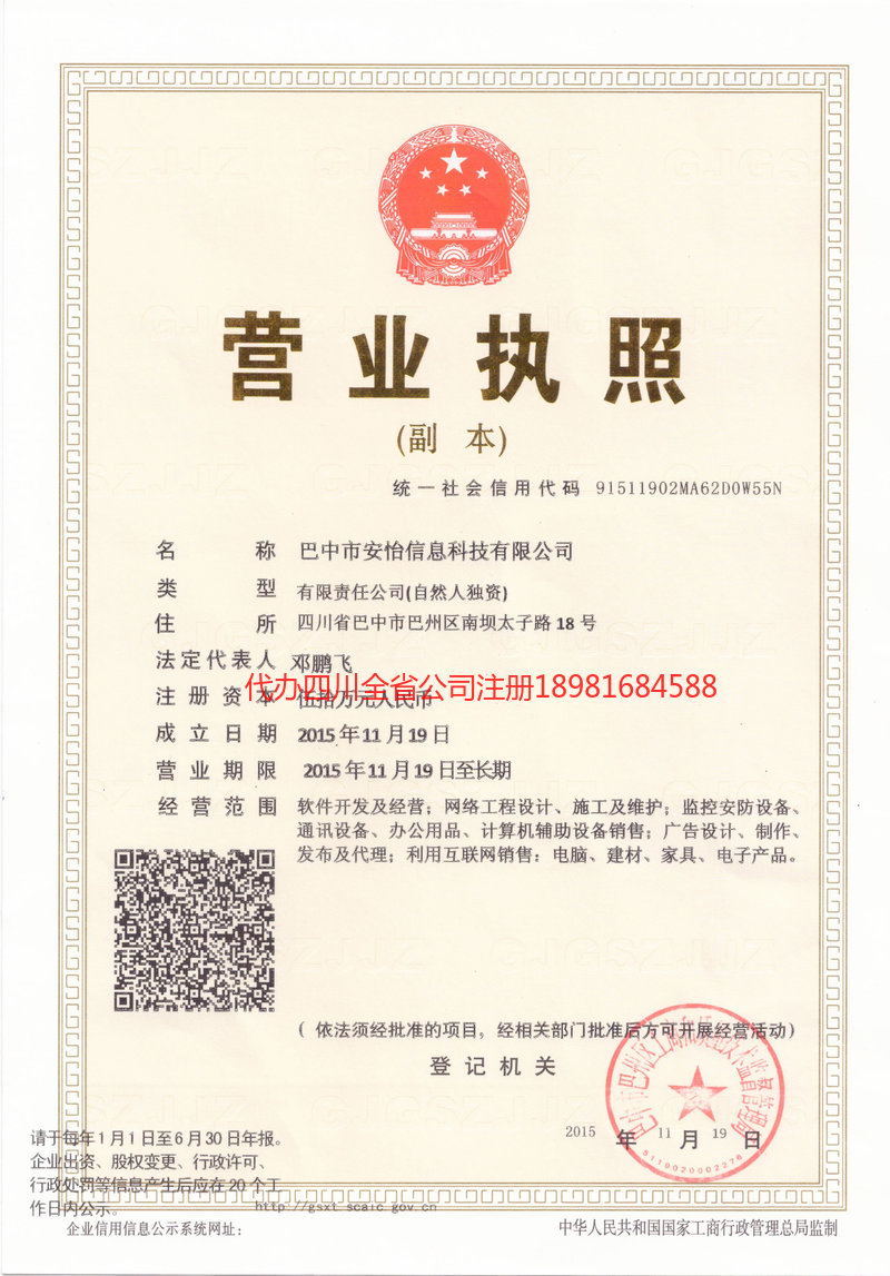 西充西充安怡信息科技有限公司