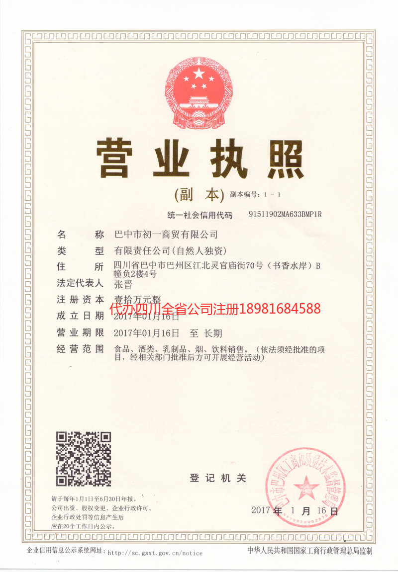 西充西充初一商贸有限公司