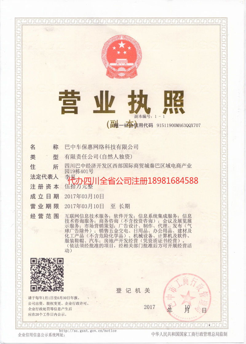 西充西充车保惠网络科技有限公司