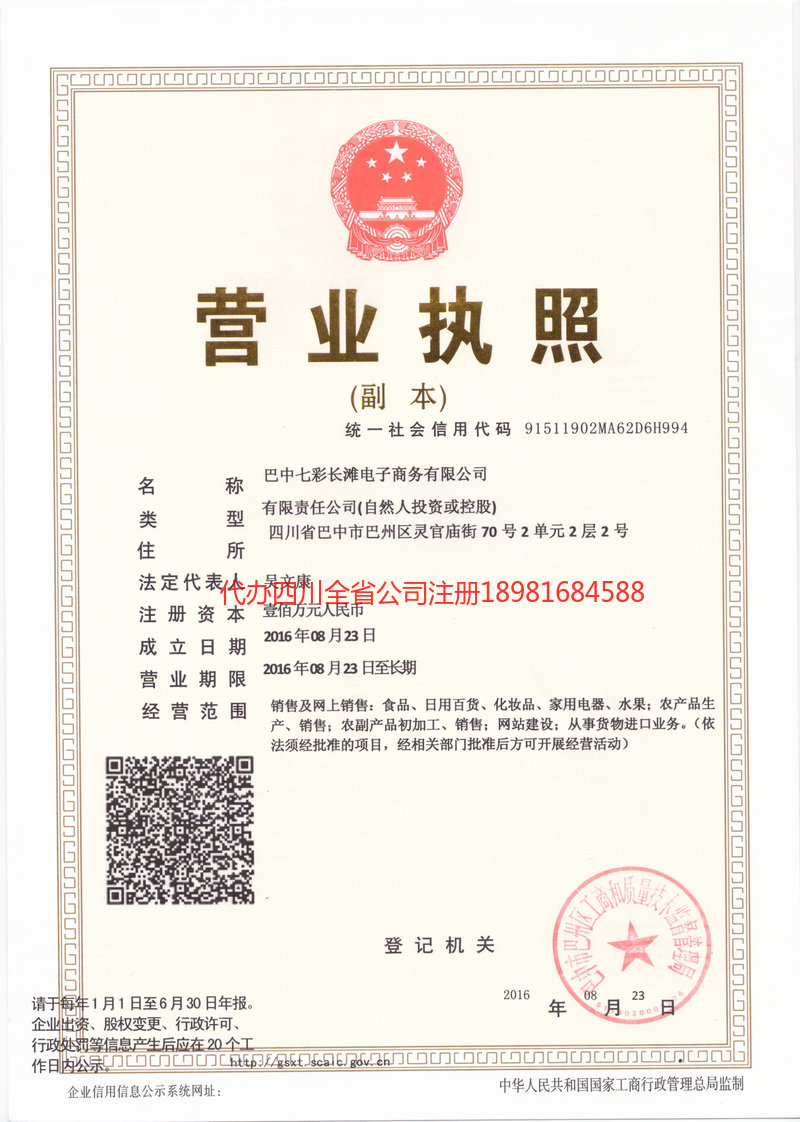 西充西充七彩长滩电子商务有限公司