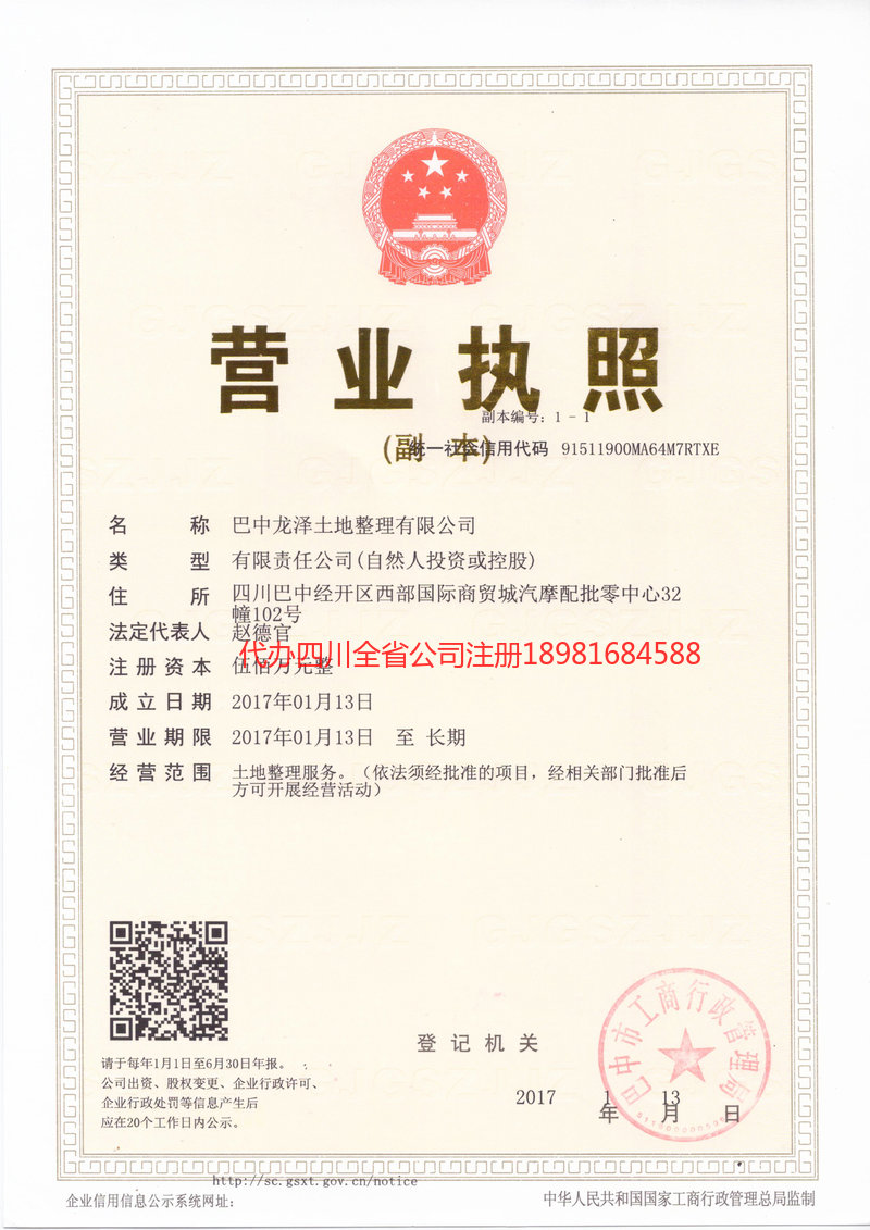 西充西充龙泽土地整理有限公司